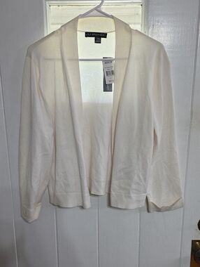 United States Sweaters Women's Cardigan Sweater Cream Cropped TAGS Sz L **READ**